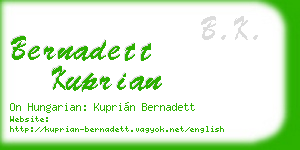 bernadett kuprian business card